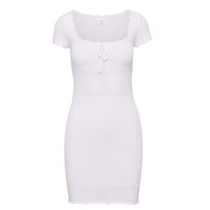 Aritzia‎ Wilfred Reception Mini Short Sleeve Dress in lavender ice knit LARGE